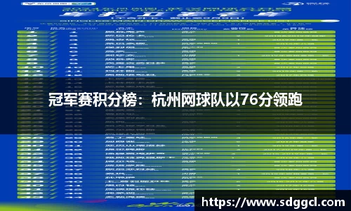 冠军赛积分榜：杭州网球队以76分领跑